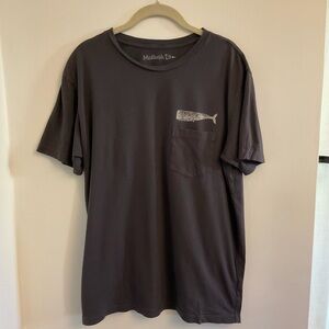 Mollusk Men's Charcoal Whale Pocket T-Shirt, Sz M